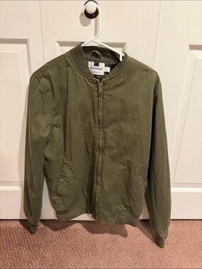 Topman Olive Bomber Jacket in Military Green